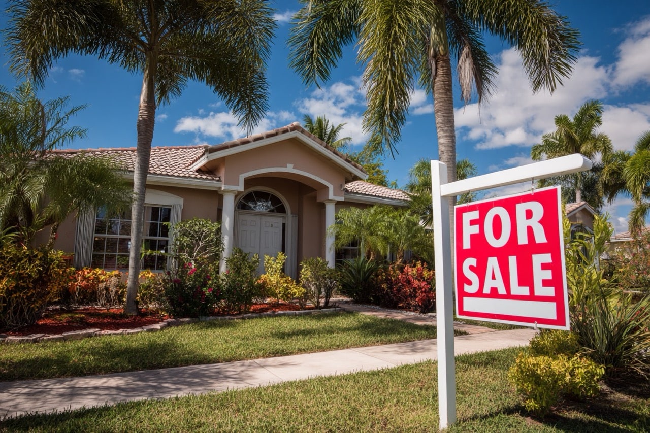 For sale by owner sign in front of Tampa Florida home