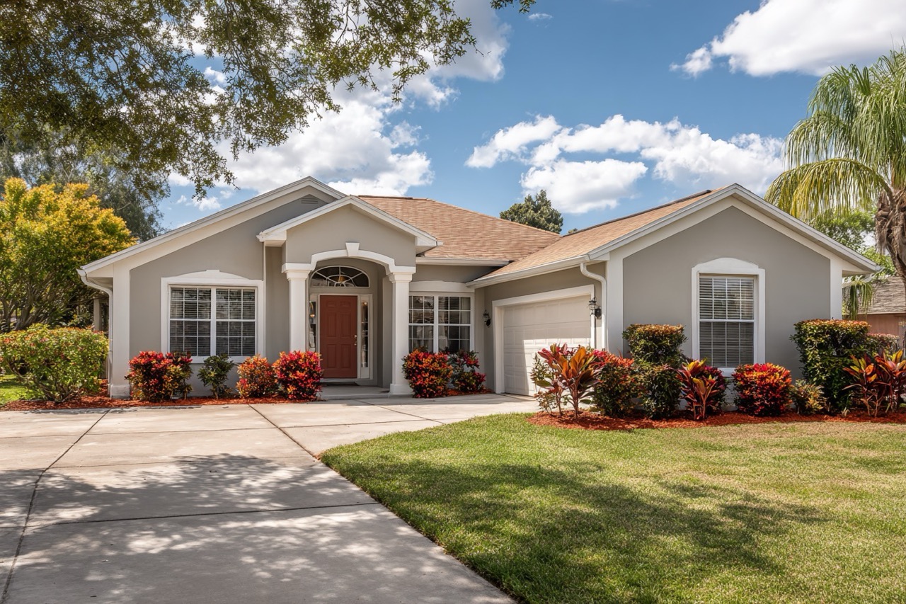 Tampa Florida home exterior with improved curb appeal for sale