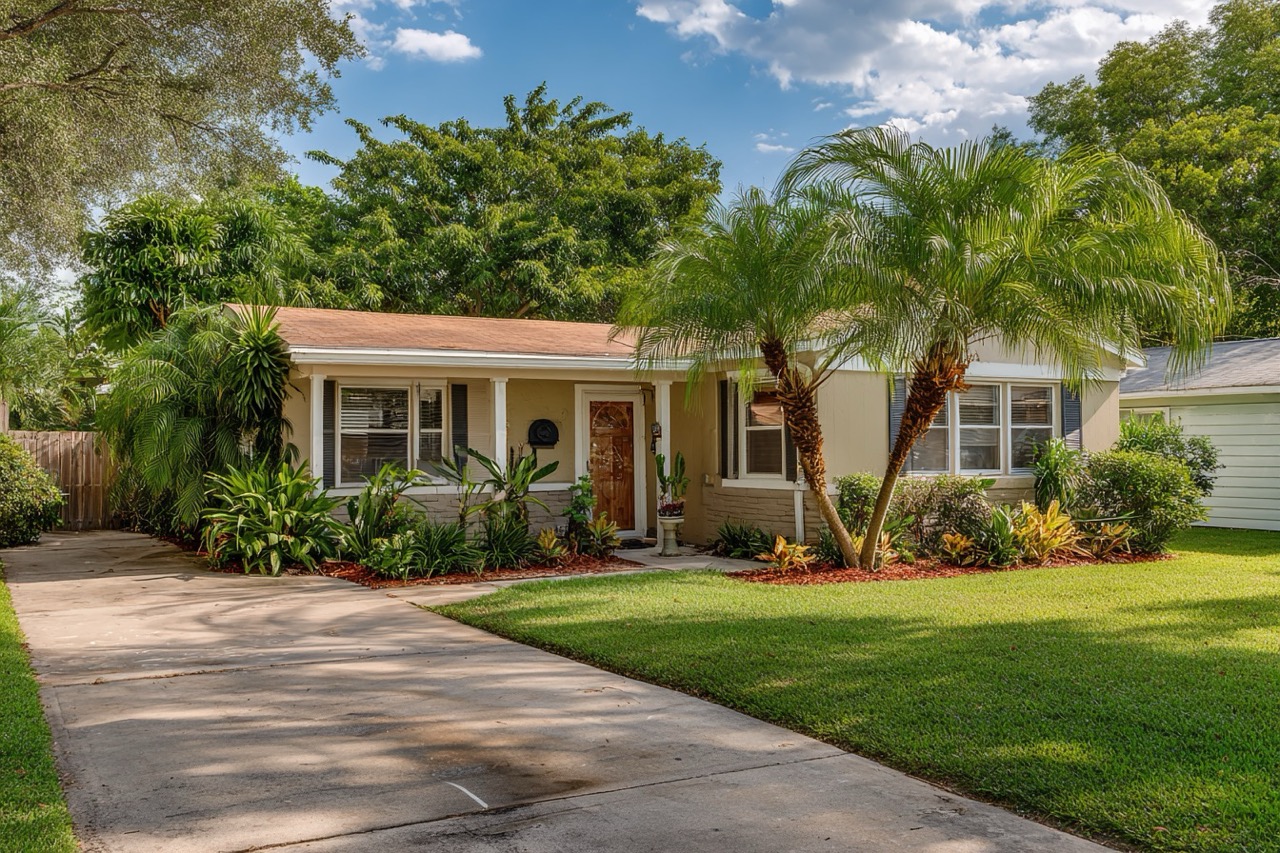 Tampa Florida rental property with improved curb appeal and landscaping