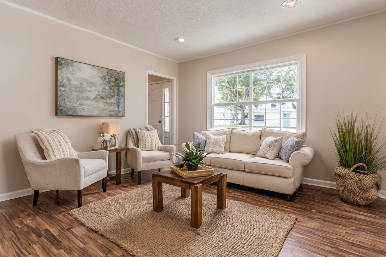 Staged rental property interior in Tampa Florida ready for showing